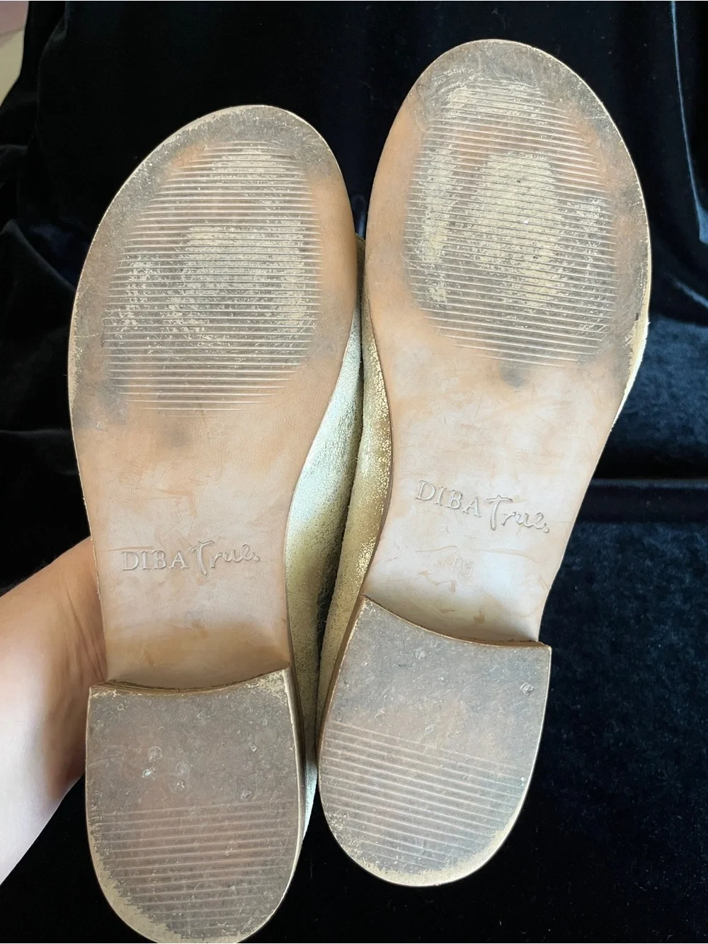 Diba True Ladies Gold Derby City D'Orsay Flats 71331-GLD Sz 9.5